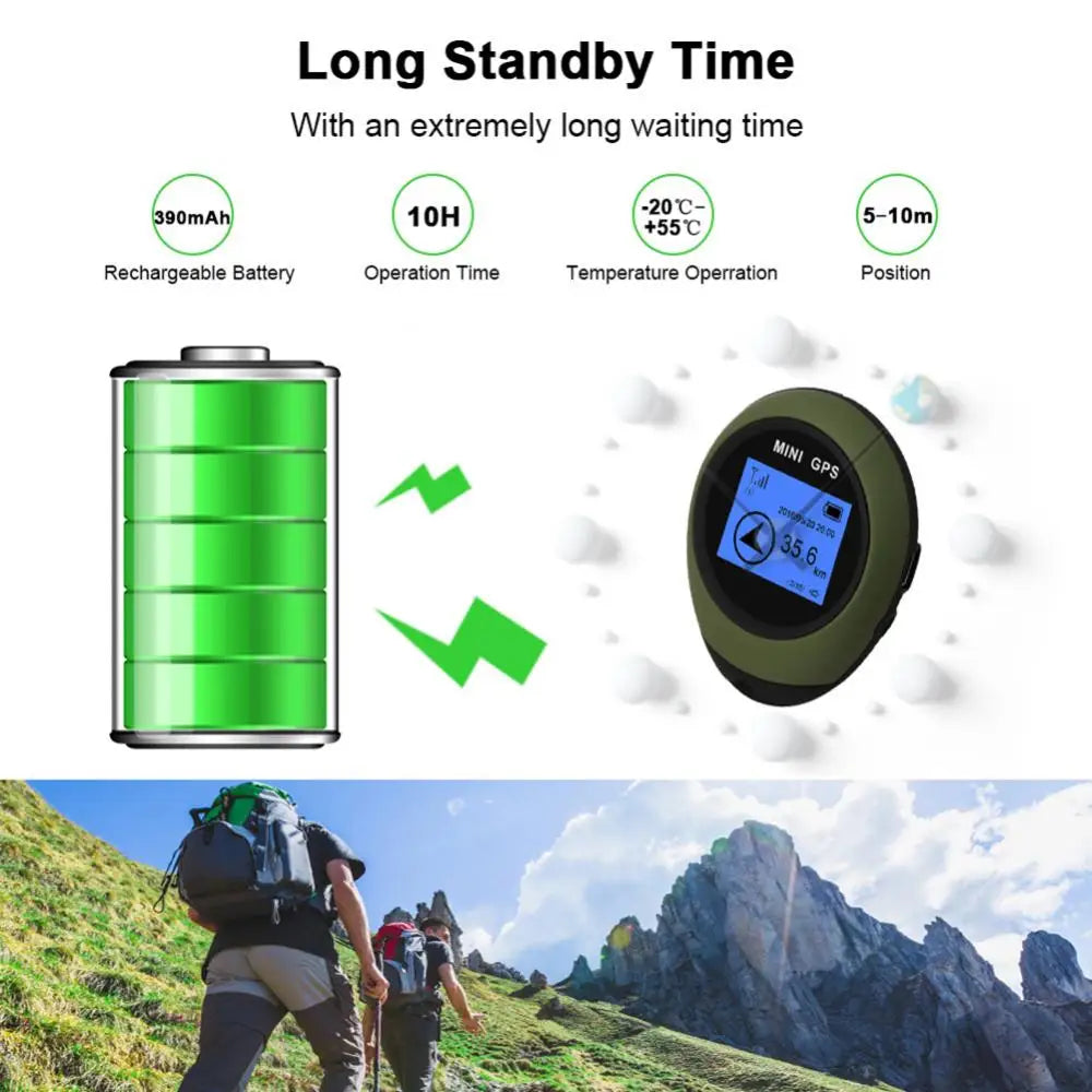 Mini Kompass Handheld GPS Navigation Echtzeit GPS Tracker Schlüsselbund USB Aufladbare Outdoor Sport Reisen Wandern Für Haustier Kind