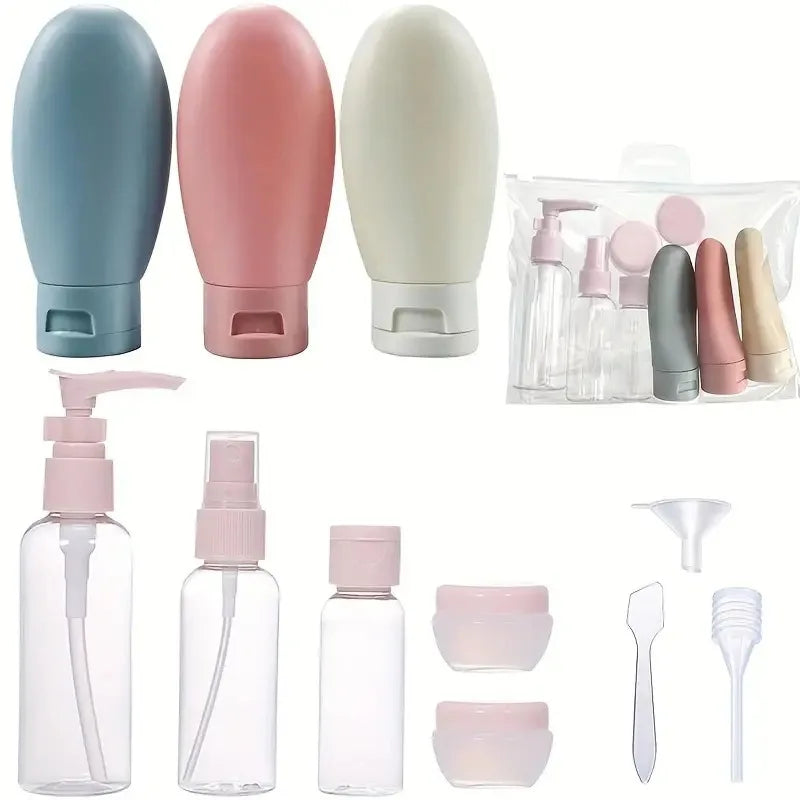 Travel Liquid Container Portable Tool Perfume Bottle Set Refillable Spray Lotion Shampoo Shower Tube Bottling Refill Cosmetic