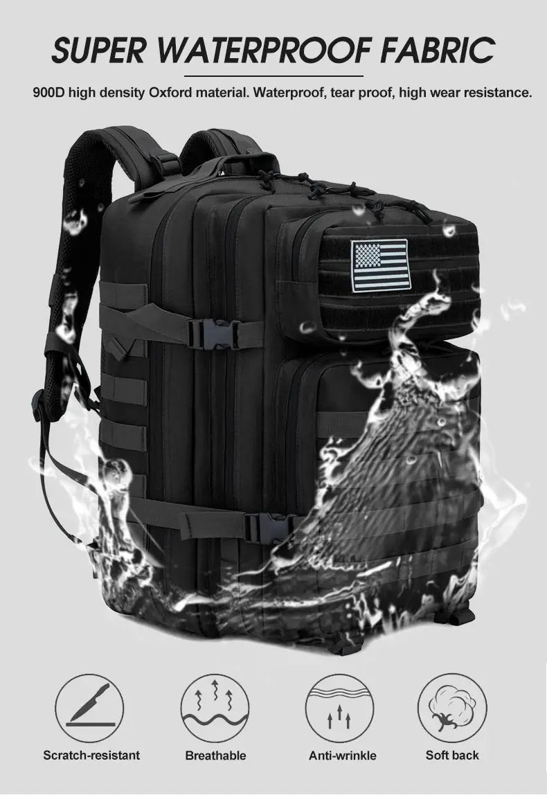 50L Taktischer Rucksack Herren Reiserucksack mit großer Kapazität Herren Wasserdichte Outdoor-Sport-Multifunktionstaschen