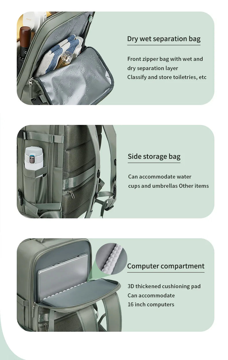 Easyjet cabin bag 45 x 36 x 20 backpack, 46 x 20 x 30 Ryanair hand luggage, women/men airplane travel backpack, cabin size laptop backpack