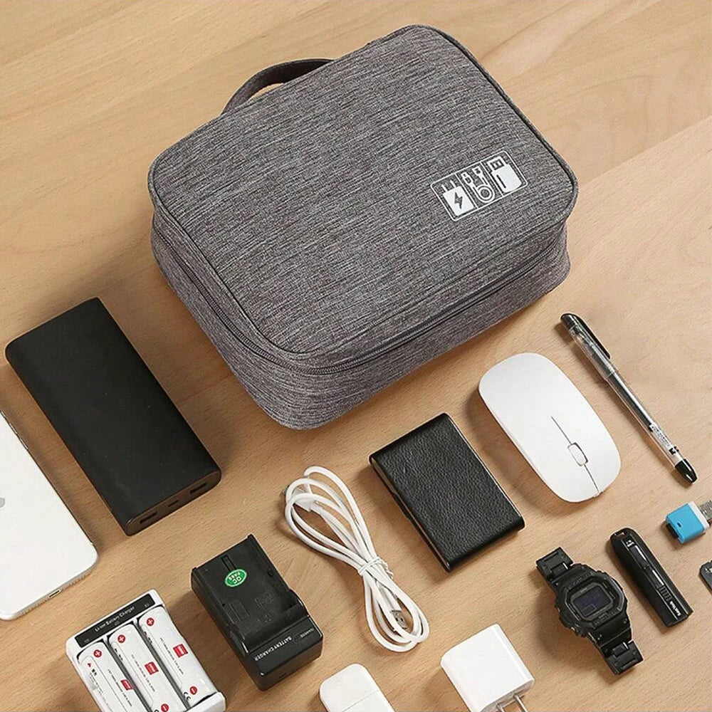 Travel bag for electronic digital storage, multifunctional high capacity headphones, data cable protective cover, dust bag