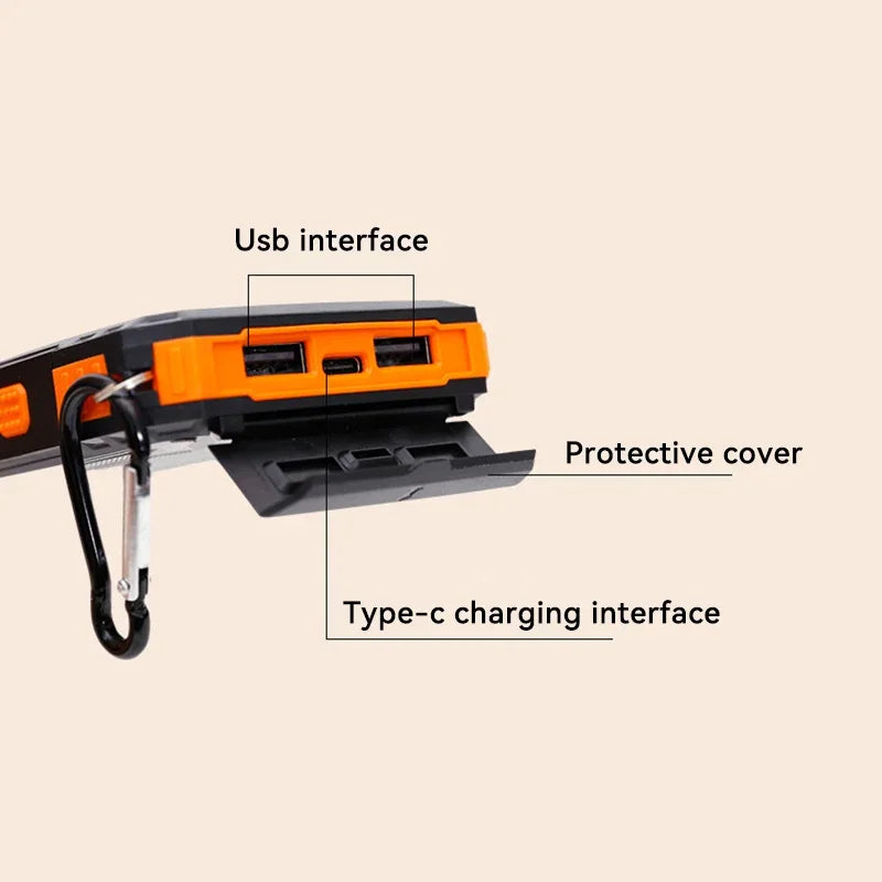 Lenovo Neue 200000 mAh Solar-Powerbank, hohe Kapazität, dünnes Ladegerät, wasserdichte Powerbank, externe Batterieladung mit LED-Licht