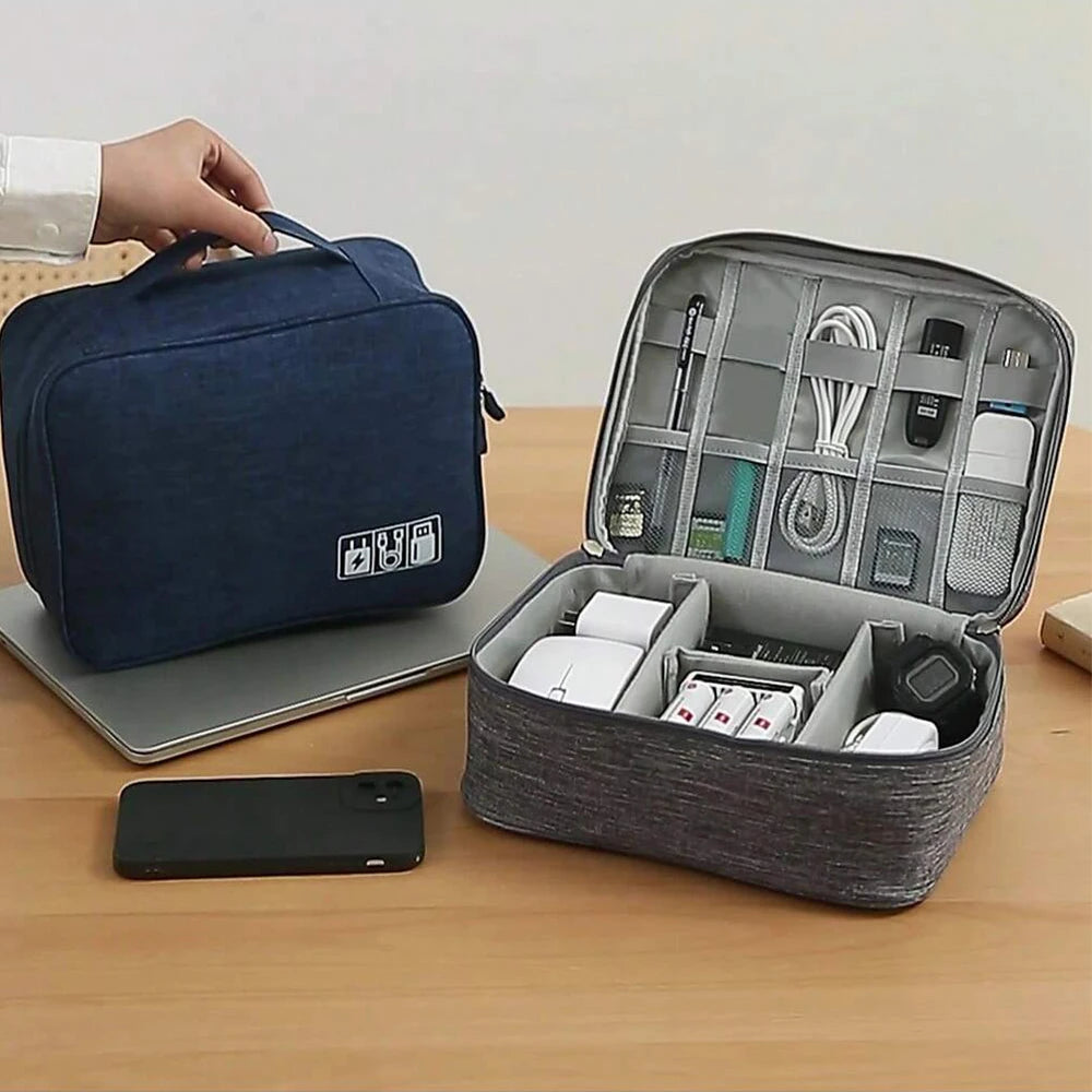 Travel bag for electronic digital storage, multifunctional high capacity headphones, data cable protective cover, dust bag